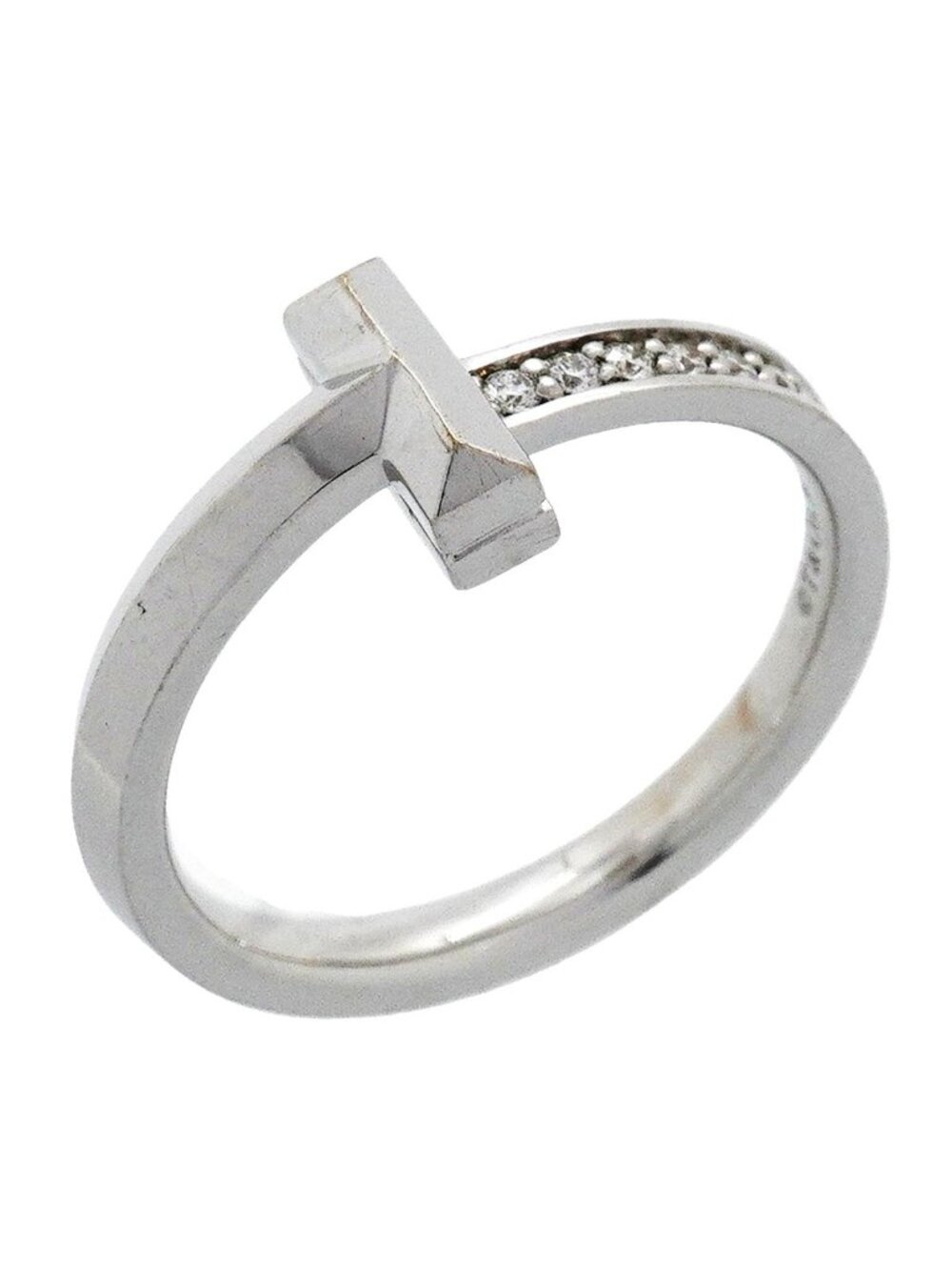 Tiffany & Co Ring T One 18k White Gold Diamond